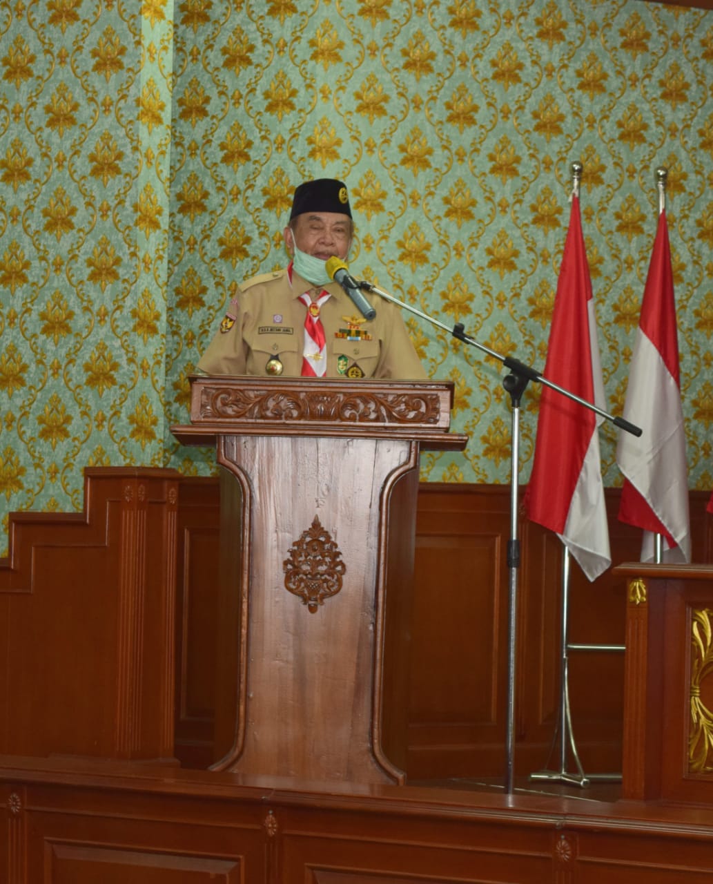 Beri Sambutan di MUGUS 08-059 dan 08-060 UIN Sultan Syarif Kasim Riau, Ketua Kwarda Riau: Utamakan Musyawarah untuk Mencapai Mufakat