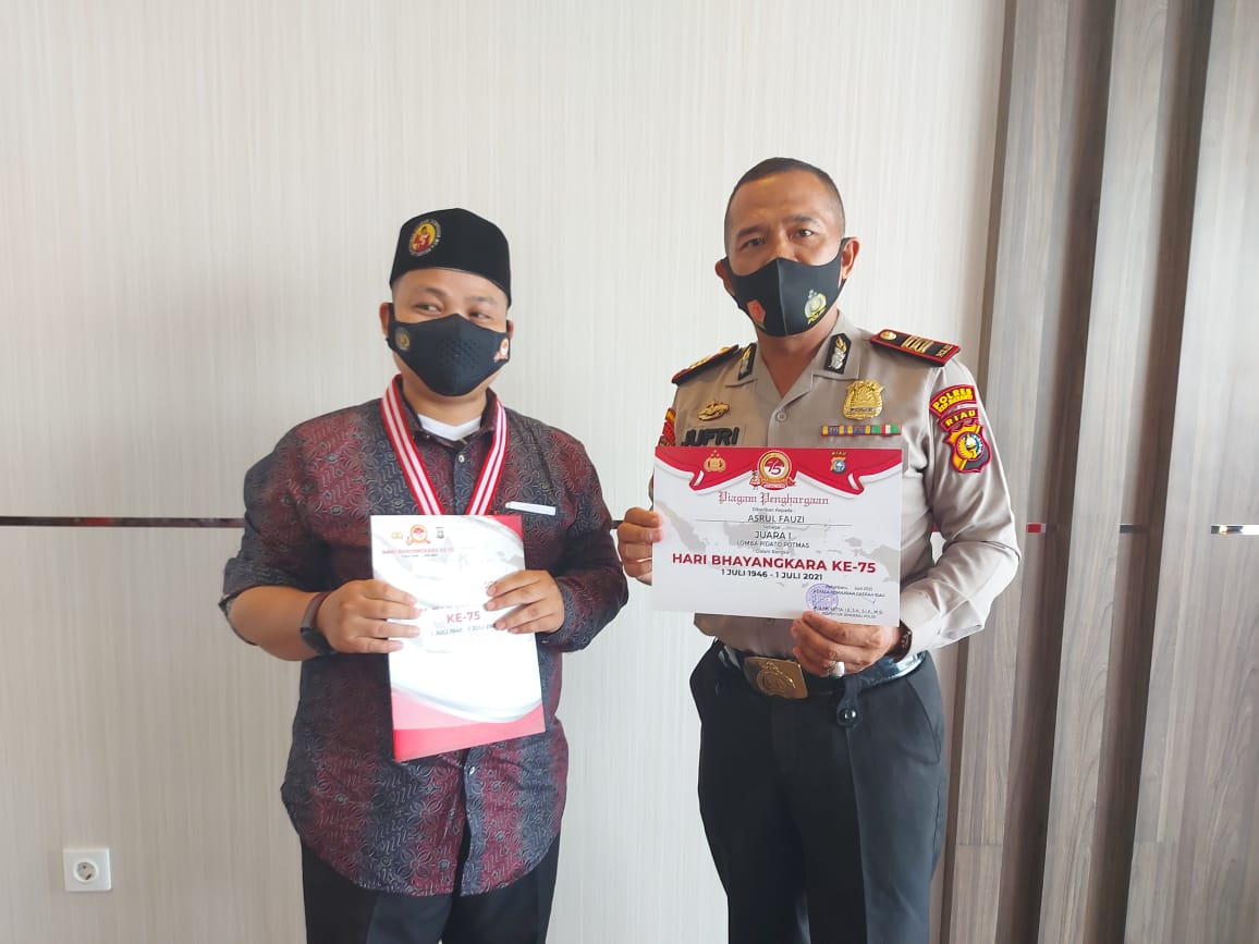 Mantap, Utusan Polres Meranti Juara 1 Lomba Potmas Pidato Kamtibmas Polda Riau